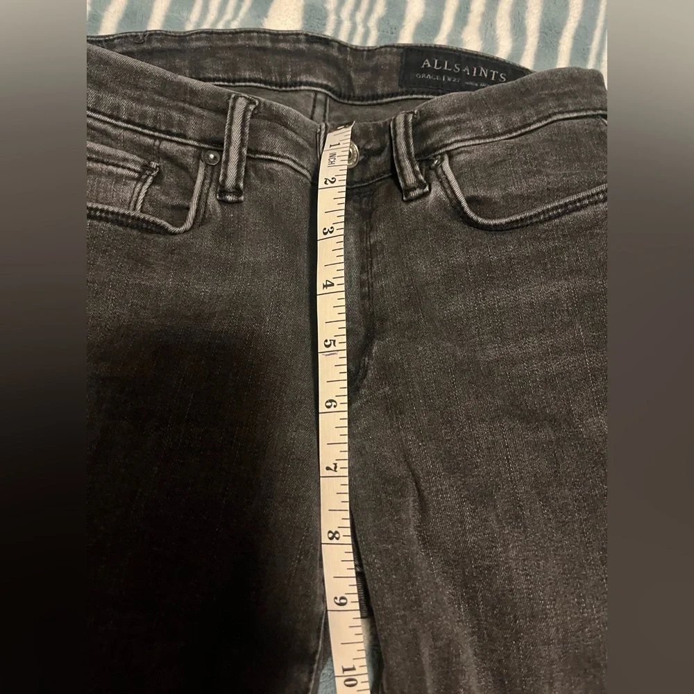 All Saints Grace Faded Black Skinny Jeans Size 27